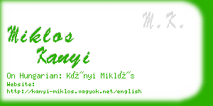 miklos kanyi business card
